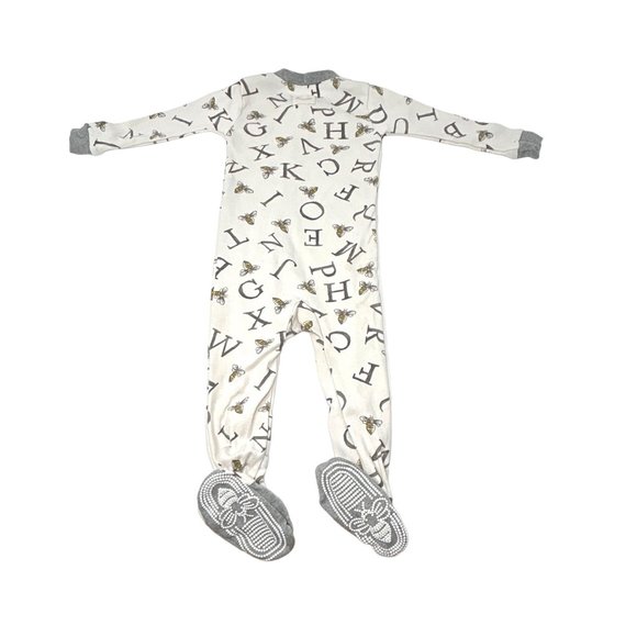 Baby Sleepers -1 Blue & Grey, 1Cream with Bees, & 1Christmas Size 6-9 Month - Picture 5 of 12